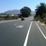 SharrowAtTheBridge Southbound bike lane ends at the old bridges, like always. But Edison and State Parks get the award for Most Creative Use of Sharrows. That symbol tell motorists bicycles will be occupying the right hand lane.
