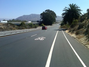 Southbound bike lane ends at the old bridges, like always. But Edison and State Parks get the award for Most Creative Use of Sharrows. That symbol tell motorists bicycles will be occupying the right hand lane.